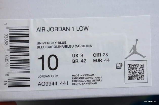 Rep Onekick Low (W) UNC Air Jordan 1 AO9944-441 0817